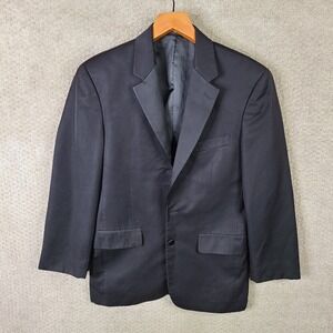 Vintage Calvin Klein Tuxedo Jacket Mens 36S Black Evening Blazer Super 120s Wool